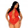 Floral Lace Crotchless Teddy