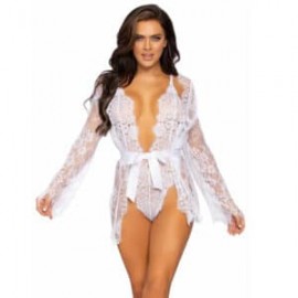 Lace Teddy And Robe Set